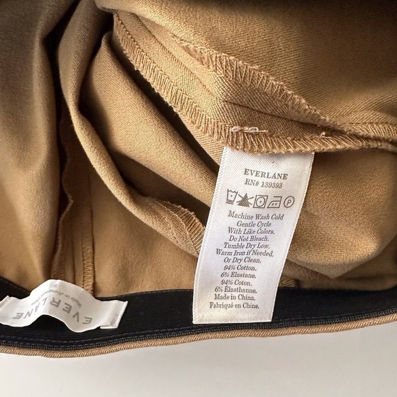 Everlane Tan/Brown bi-Stretch Cotton Pull On Pant Trouser - Size 2 - Picture 6 of 7